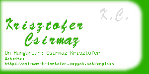 krisztofer csirmaz business card